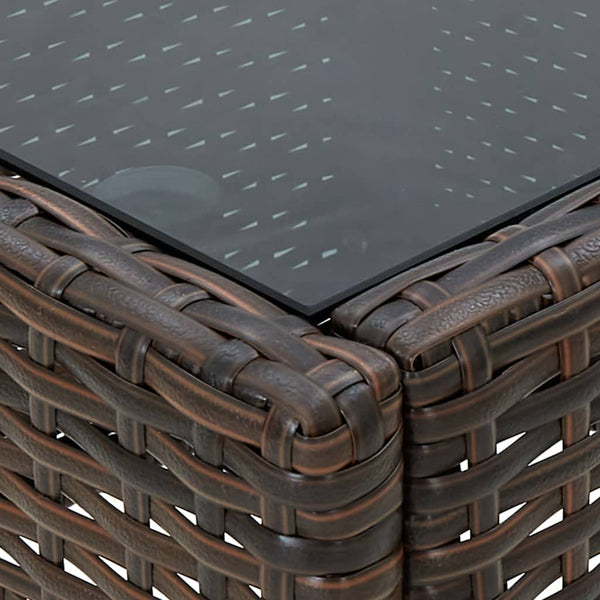 Brauner Gartentisch Ranislav 40x40x45cm (Polyrattan)