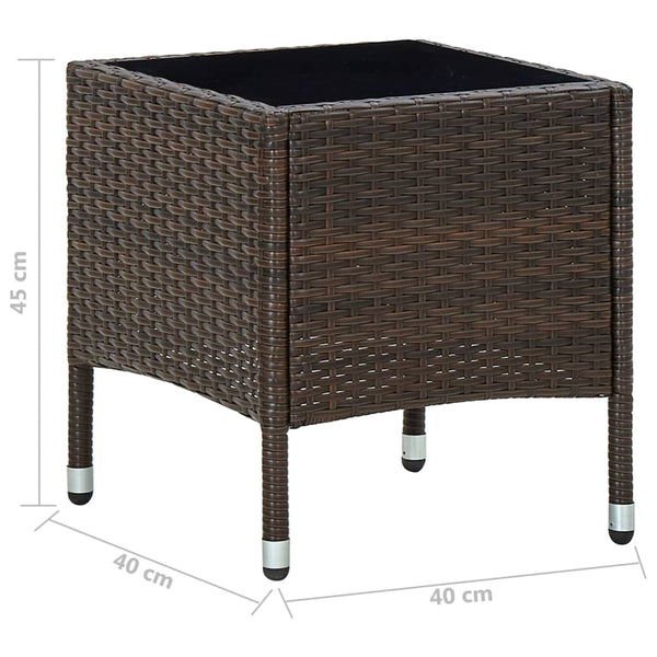 Brauner Gartentisch Ranislav 40x40x45cm (Polyrattan)
