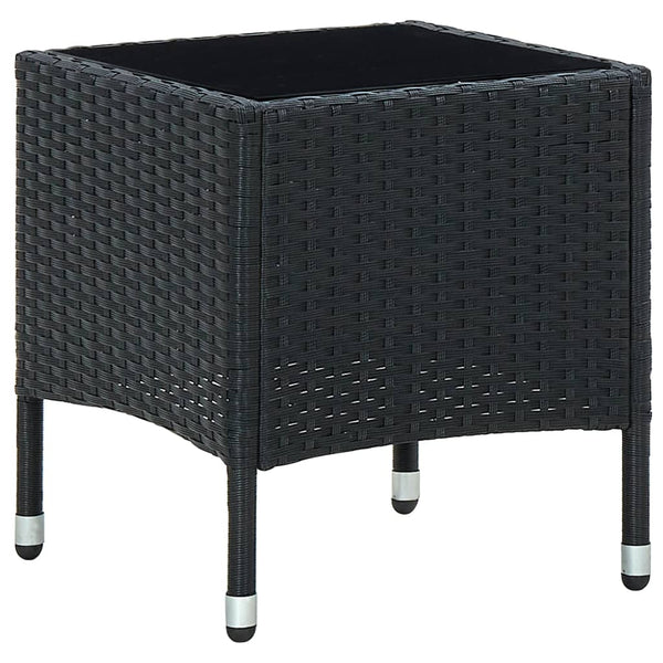 Schwarzer Gartentisch Ranislav 40x40x45cm (Polyrattan)