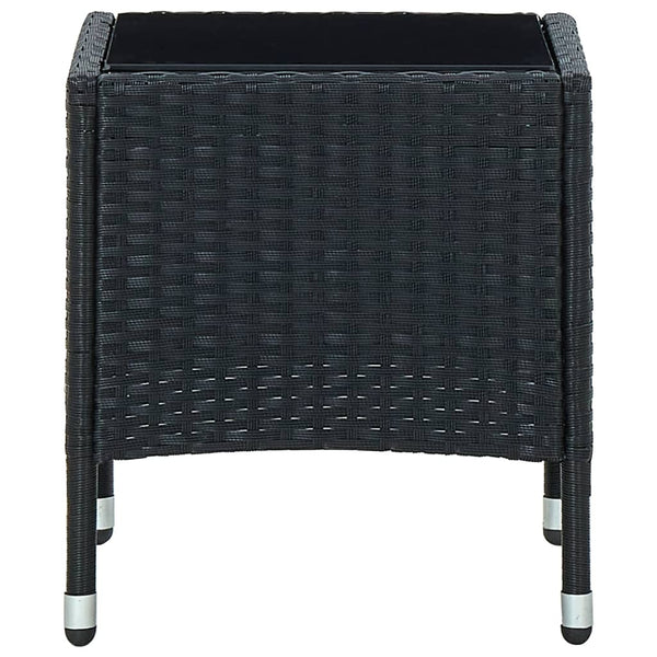 Schwarzer Gartentisch Ranislav 40x40x45cm (Polyrattan)