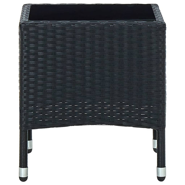 Schwarzer Gartentisch Ranislav 40x40x45cm (Polyrattan)