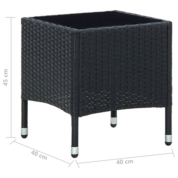 Schwarzer Gartentisch Ranislav 40x40x45cm (Polyrattan)
