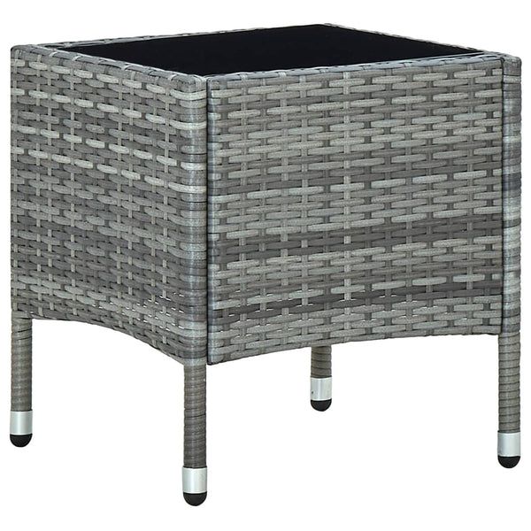 Grauer Gartentisch Ranislav 40x40x45cm (Polyrattan)