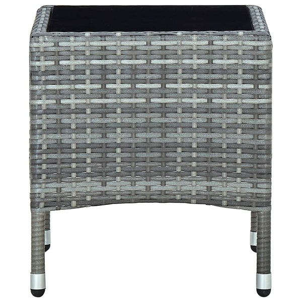 Grauer Gartentisch Ranislav 40x40x45cm (Polyrattan)