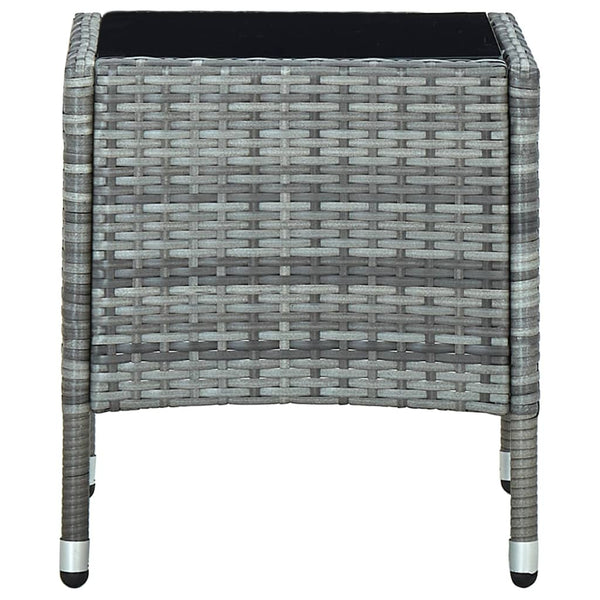 Grauer Gartentisch Ranislav 40x40x45cm (Polyrattan)