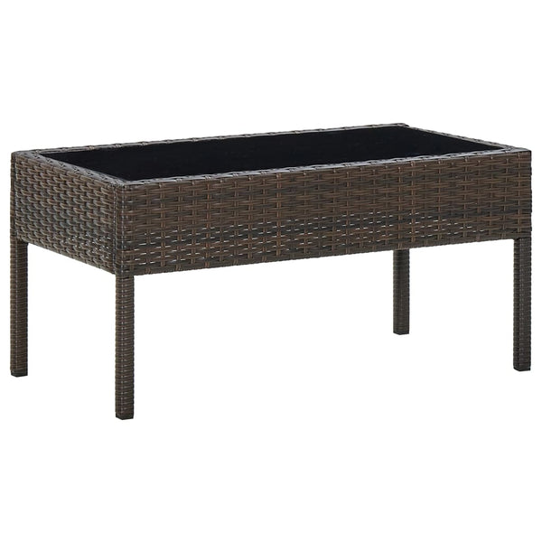 Brauner Gartentisch Ganievici 75x40x37cm (Polyrattan)