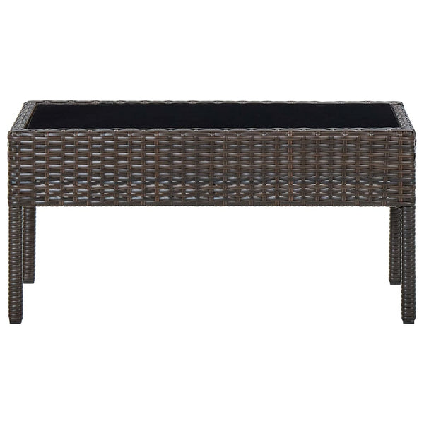 Brauner Gartentisch Ganievici 75x40x37cm (Polyrattan)
