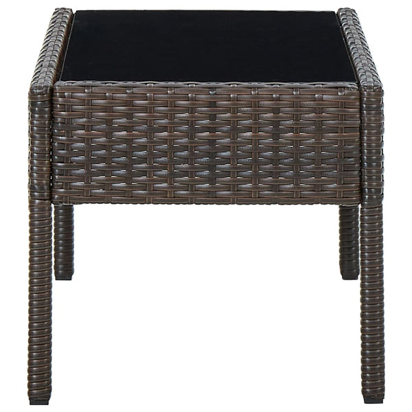 Brauner Gartentisch Ganievici 75x40x37cm (Polyrattan)