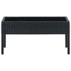 Schwarzer Gartentisch Ganievici 75x40x37cm (Polyrattan)