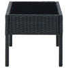 Schwarzer Gartentisch Ganievici 75x40x37cm (Polyrattan)