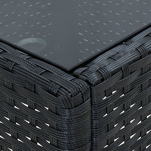Schwarzer Gartentisch Ganievici 75x40x37cm (Polyrattan)