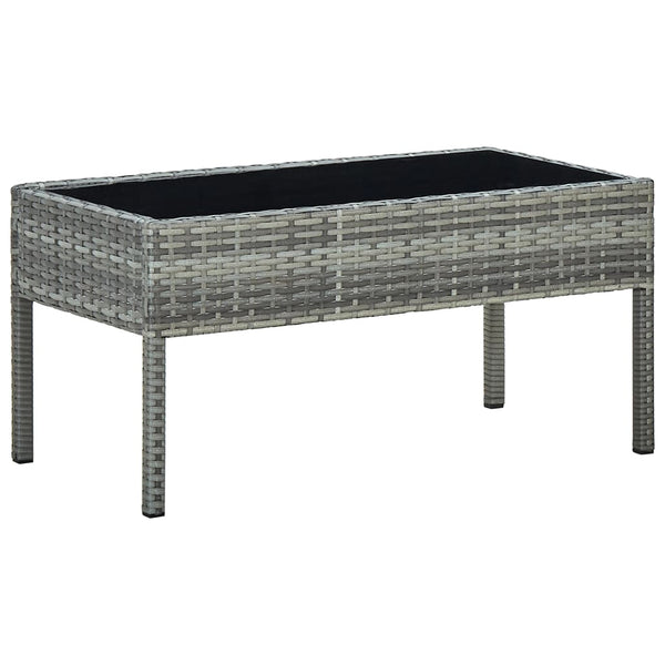 Grauer Gartentisch Ganievici 75x40x37cm (Polyrattan)