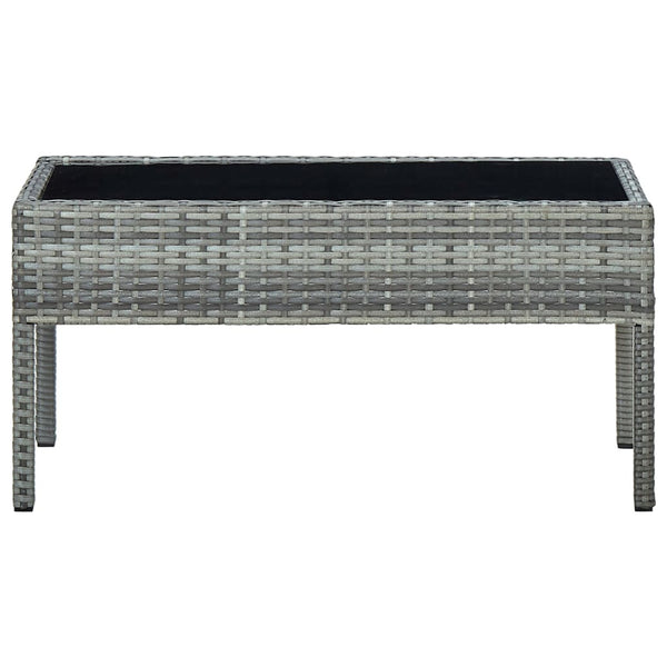 Grauer Gartentisch Ganievici 75x40x37cm (Polyrattan)