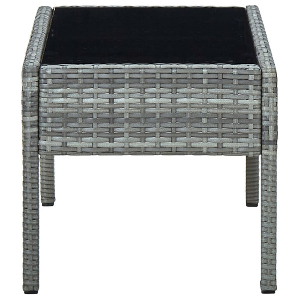 Grauer Gartentisch Ganievici 75x40x37cm (Polyrattan)