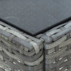 Grauer Gartentisch Ganievici 75x40x37cm (Polyrattan)