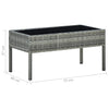 Grauer Gartentisch Ganievici 75x40x37cm (Polyrattan)