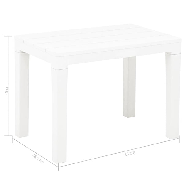 Weißer Gartentisch mit 2 Bänken Spita (Kunststoff)