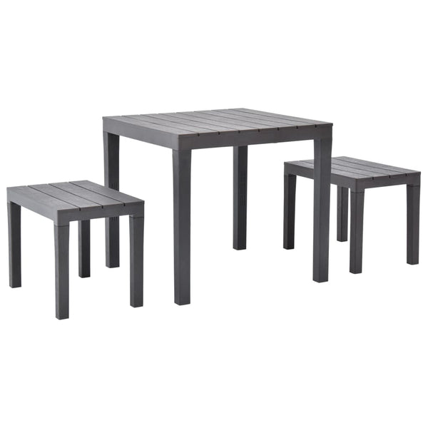 Brauner Gartentisch mit 2 Bänken Spita (Kunststoff)