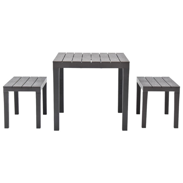 Brauner Gartentisch mit 2 Bänken Spita (Kunststoff)