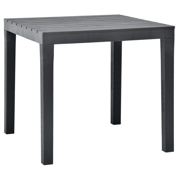 Anthrazitfarbener Gartentisch Aloize 78x78x72cm (Kunststoff)