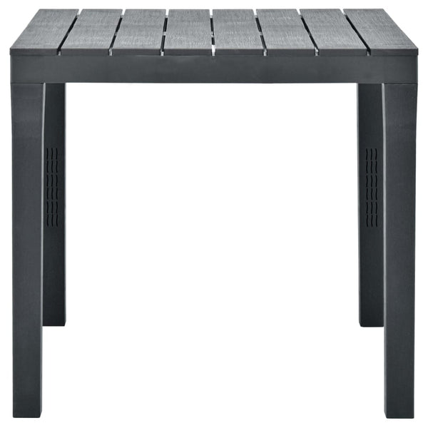 Anthrazitfarbener Gartentisch Aloize 78x78x72cm (Kunststoff)