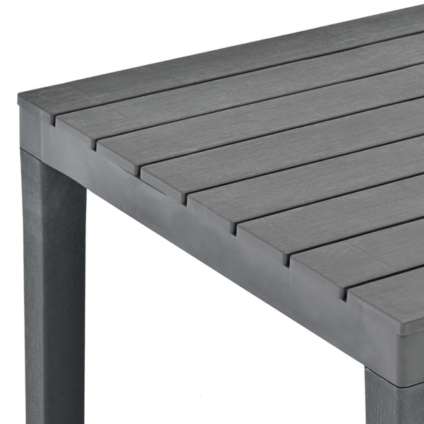 Anthrazitfarbener Gartentisch Aloize 78x78x72cm (Kunststoff)