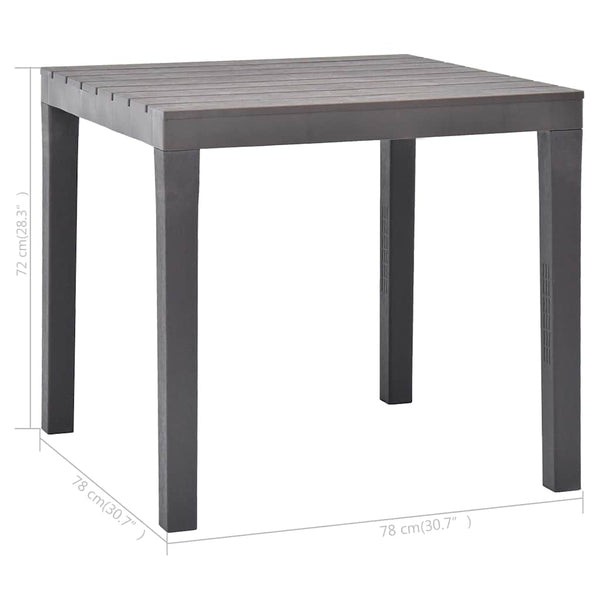 Mokka Gartentisch Aloize 78x78x72cm (Kunststoff)