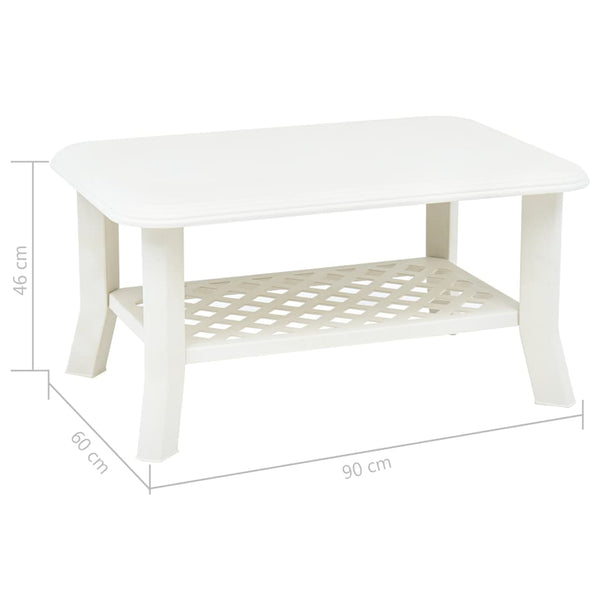 Weißer Couchtisch Boar 90x60x46cm (Kunststoff)