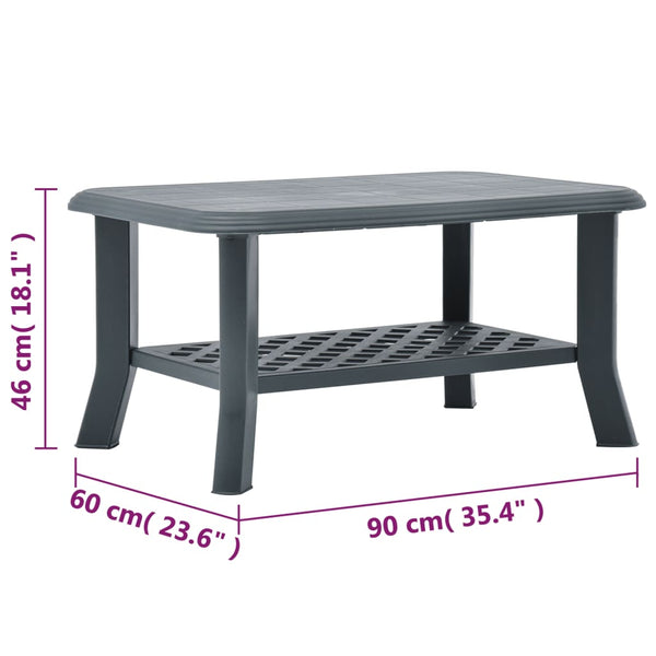 Grüner Couchtisch Boar 90x60x46cm (Kunststoff)