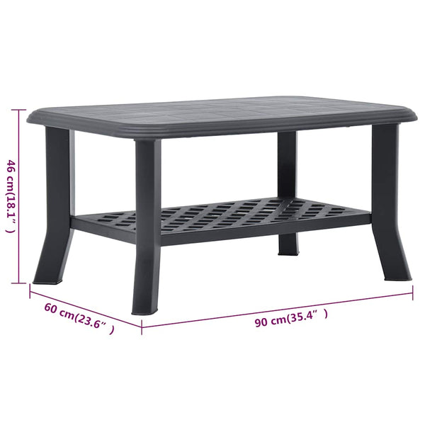 Anthrazitfarbener Couchtisch Boar 90x60x46cm (Kunststoff)