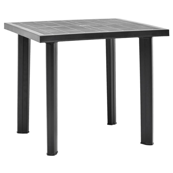 Anthrazitfarbener Gartentisch Lambrinia 80x75x72cm (Kunststoff)