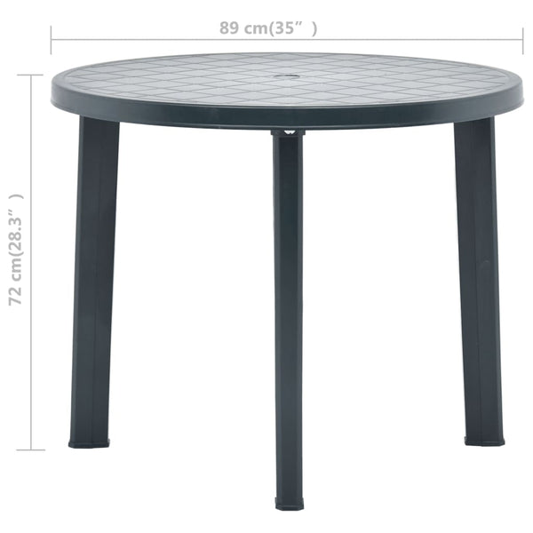 Grüner Gartentisch Opria 89cm (Kunststoff)