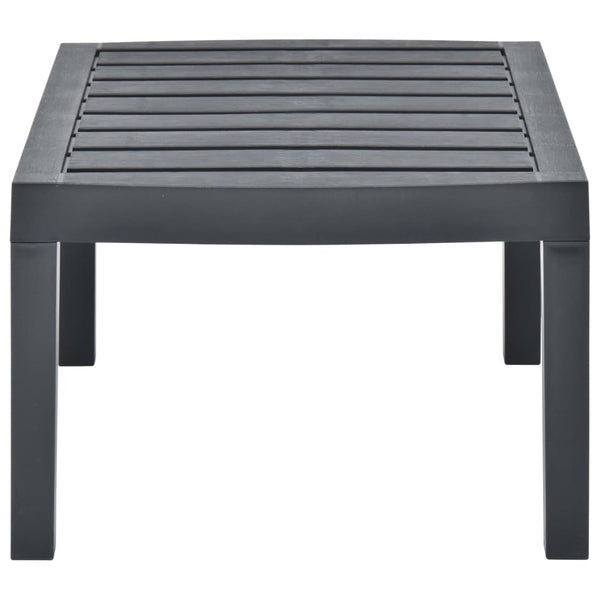Anthrazitfarbener Gartentisch Epseghie 78x55x38cm (Kunststoff)
