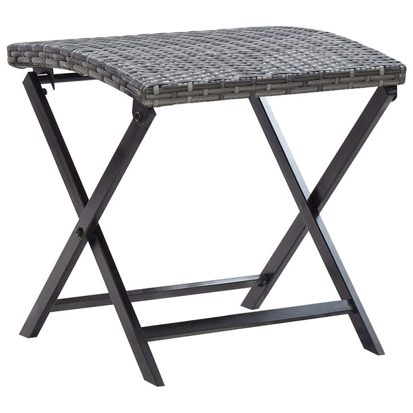 Grauer klappbarer Hocker Nedelico (Polyrattan)