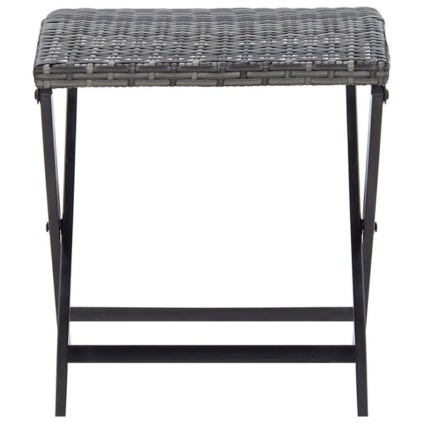 Grauer klappbarer Hocker Nedelico (Polyrattan)