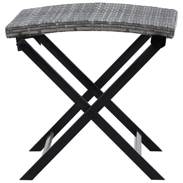 Grauer klappbarer Hocker Nedelico (Polyrattan)