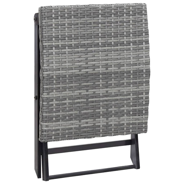 Grauer klappbarer Hocker Nedelico (Polyrattan)