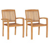 Staplebare Gartenstühle Sentineli (2 Stk. Teak)