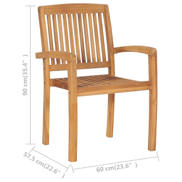Staplebare Gartenstühle Sentineli (2 Stk. Teak)