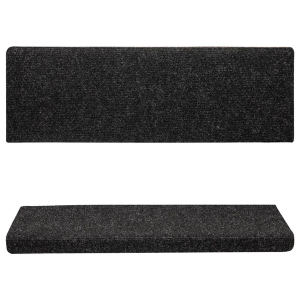 Schwarze Treppenmatten Tuberon 65x21x4cm (15 Stück Nadelfilz)