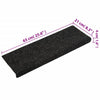 Schwarze Treppenmatten Tuberon 65x21x4cm (15 Stück Nadelfilz)