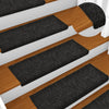 Schwarze Treppenmatten Tuberon 65x21x4cm (15 Stück Nadelfilz)