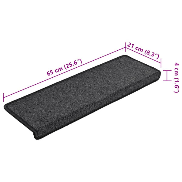 Anthrazit Stufenteppich Dorul 65x21x4cm (15 Stk.)