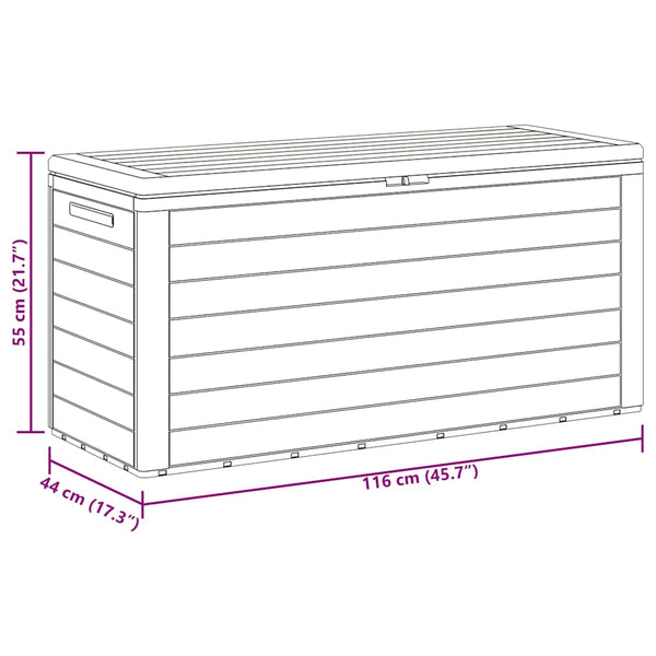 Braune Gartenaufbewahrungstruhe Elvera 116x44x55cm