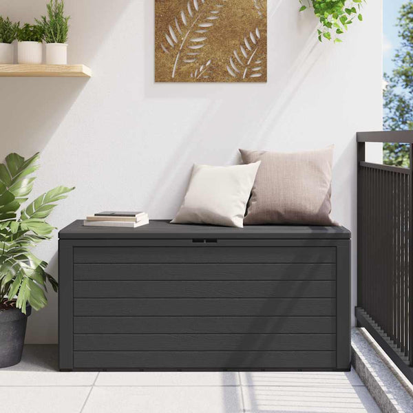 Anthrazit Garten-Aufbewahrungsbox Elvera 116x44x55cm