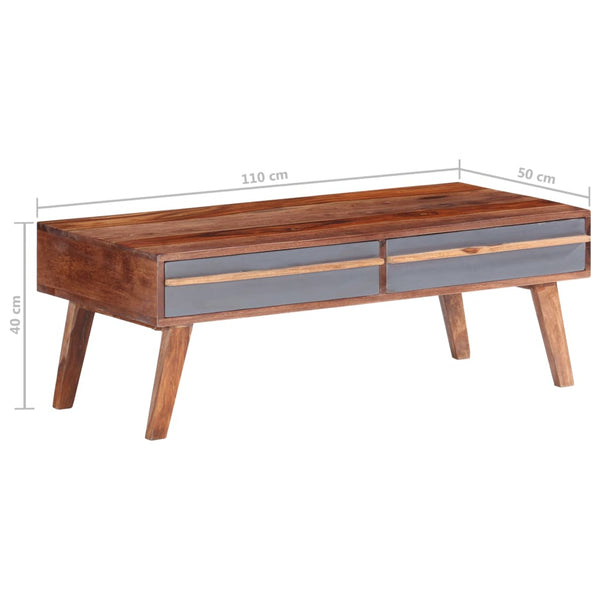 Grauer Couchtisch Galathea 110x50x40cm (Akazie)