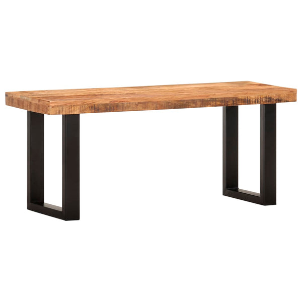 Sitzbank Ronela 110cm (grobes Mangoholz und Stahl)