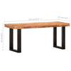 Sitzbank Ronela 110cm (grobes Mangoholz und Stahl)
