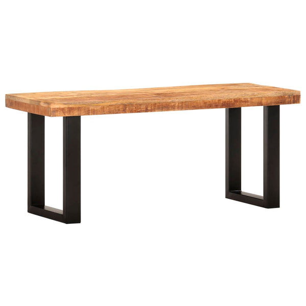 Sitzbank Ronela 110cm (grobes Mangoholz und Stahl)
