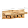 Wandgarderobe Cozoreanu 60x15x20cm (massives Mangoholz)